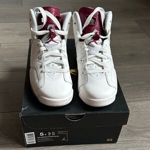 Kids White and Red Sneakers